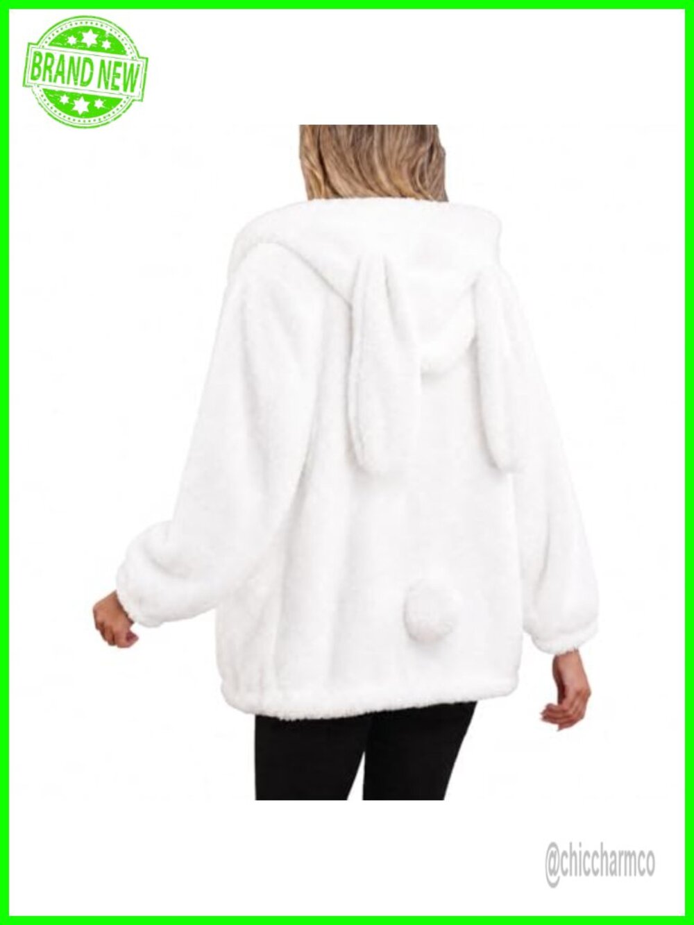 Faux Sherpa Fleece Animal Ears Tail Hoodie Oversized One Size Cosplay